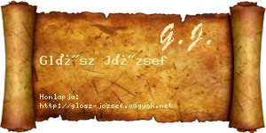 Glósz József névjegykártya
